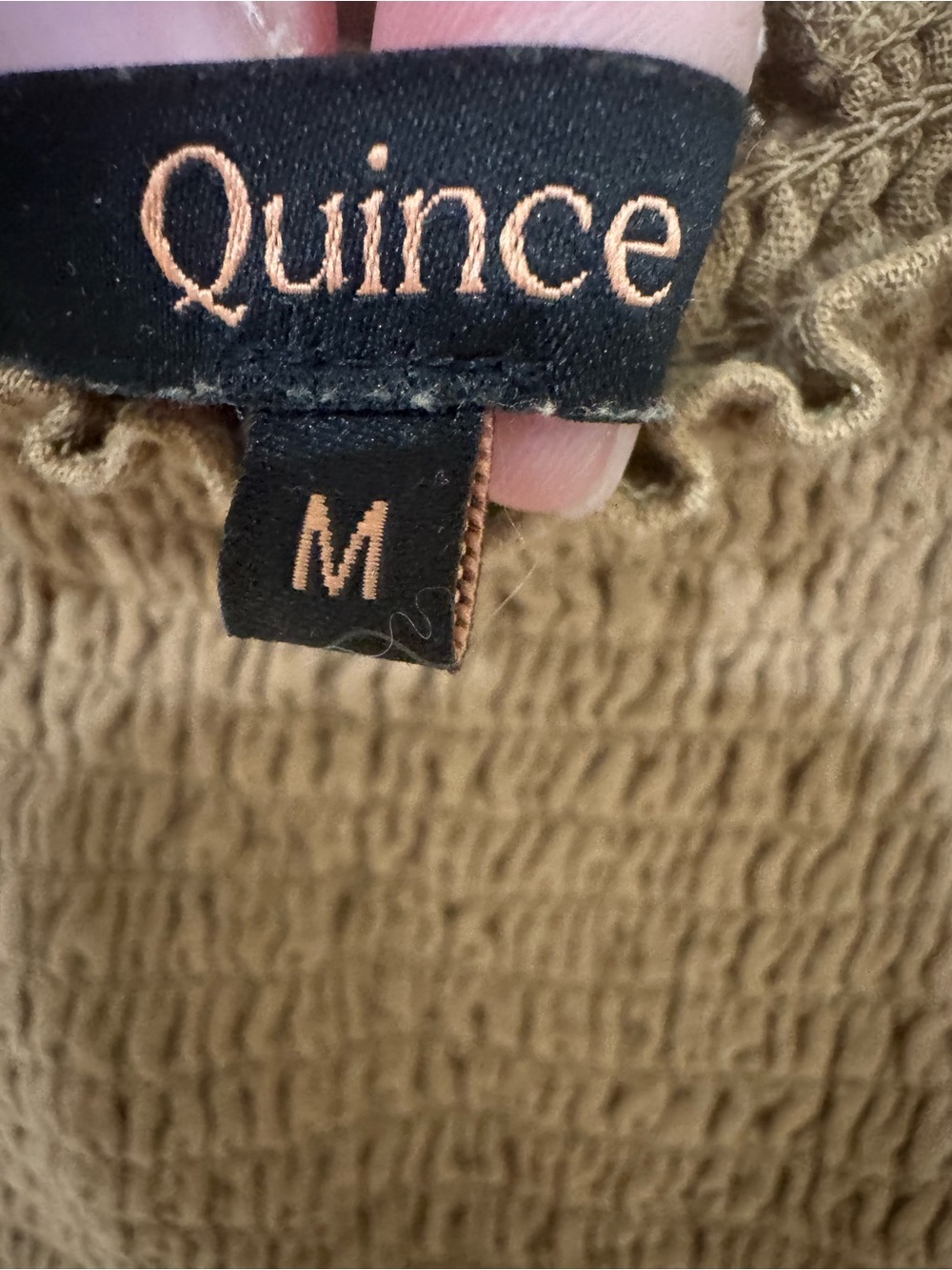 Quince Smocked Maxi Dress in Camel Brown - Picture 2 of 8